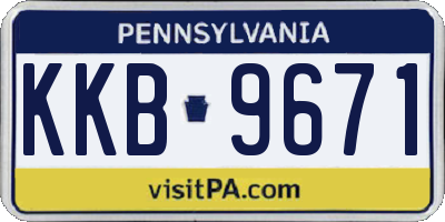 PA license plate KKB9671