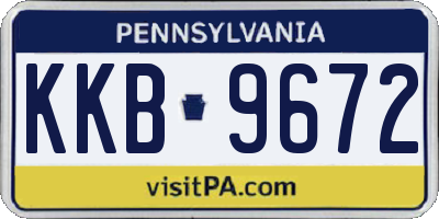 PA license plate KKB9672
