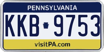 PA license plate KKB9753