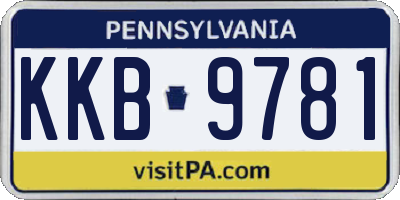 PA license plate KKB9781