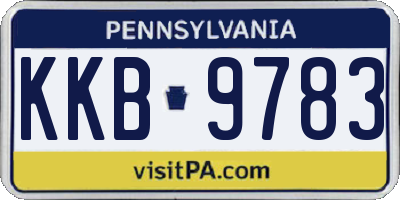 PA license plate KKB9783