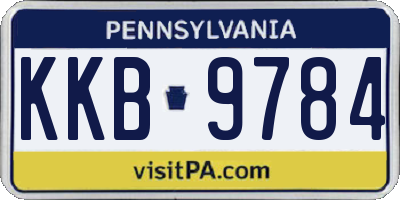 PA license plate KKB9784