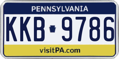 PA license plate KKB9786