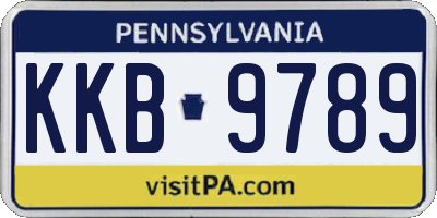 PA license plate KKB9789