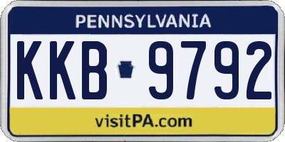 PA license plate KKB9792
