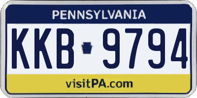 PA license plate KKB9794
