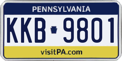 PA license plate KKB9801