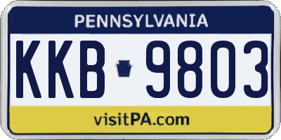 PA license plate KKB9803
