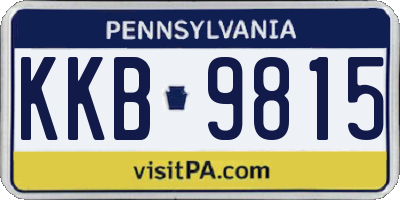PA license plate KKB9815