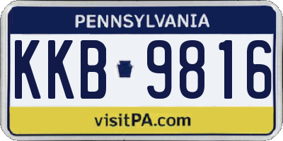 PA license plate KKB9816