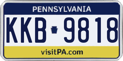 PA license plate KKB9818