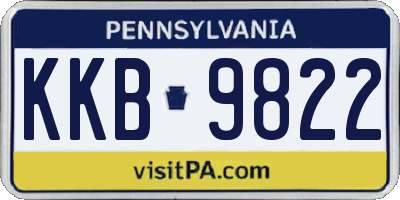 PA license plate KKB9822