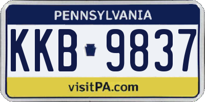 PA license plate KKB9837