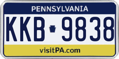 PA license plate KKB9838