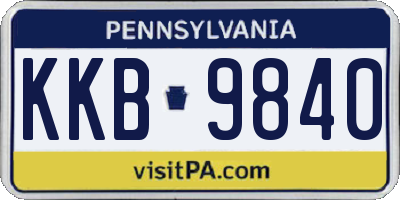 PA license plate KKB9840