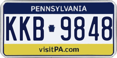PA license plate KKB9848