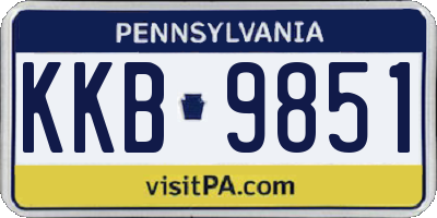 PA license plate KKB9851