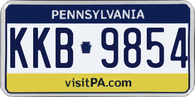 PA license plate KKB9854