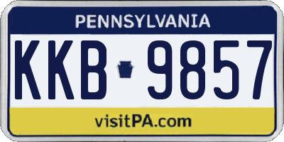 PA license plate KKB9857