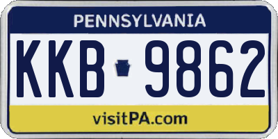 PA license plate KKB9862