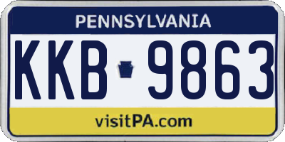 PA license plate KKB9863