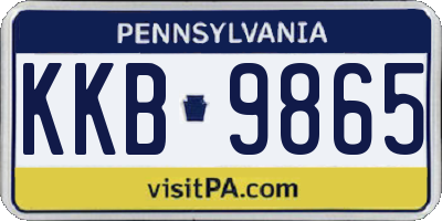 PA license plate KKB9865