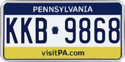 PA license plate KKB9868