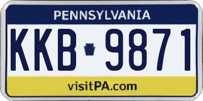 PA license plate KKB9871