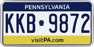 PA license plate KKB9872