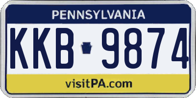 PA license plate KKB9874