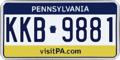 PA license plate KKB9881