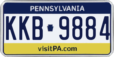 PA license plate KKB9884