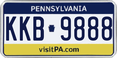 PA license plate KKB9888
