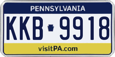 PA license plate KKB9918