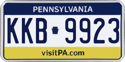 PA license plate KKB9923