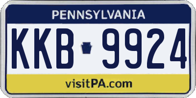 PA license plate KKB9924