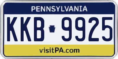 PA license plate KKB9925