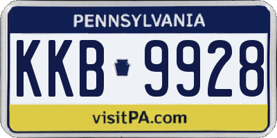 PA license plate KKB9928