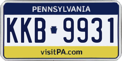 PA license plate KKB9931