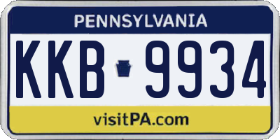PA license plate KKB9934