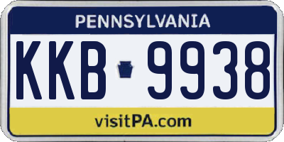 PA license plate KKB9938