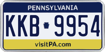 PA license plate KKB9954
