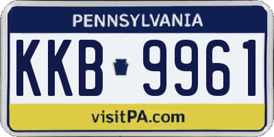 PA license plate KKB9961