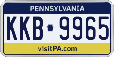 PA license plate KKB9965