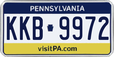 PA license plate KKB9972