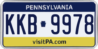 PA license plate KKB9978