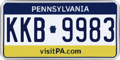 PA license plate KKB9983