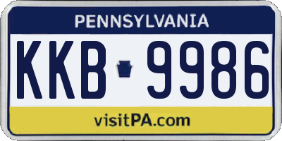 PA license plate KKB9986