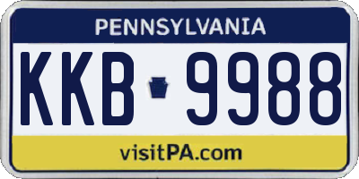 PA license plate KKB9988