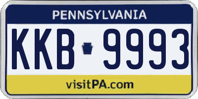 PA license plate KKB9993